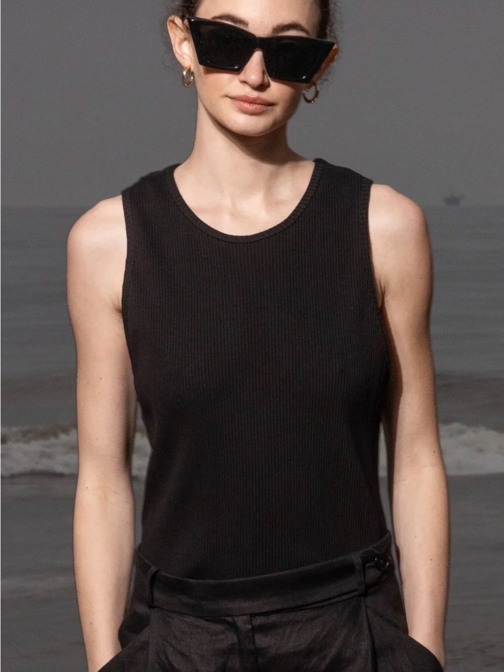 Heidi Merrick Stone Tank black bean new nvr worn in original packaging! Medium!